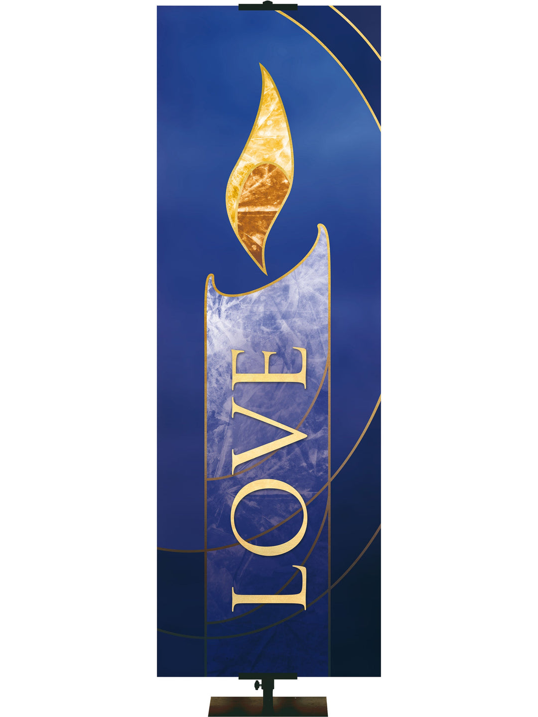 Liturgical Advent Candle Love Irregular Clearance Banner 2 ft x 6 ft Blue