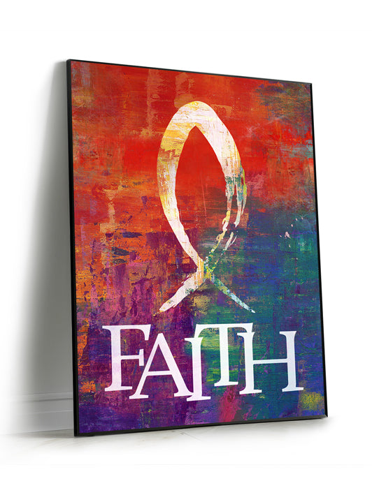 SEG Wall Art Brush Strokes of Faith Fish and Faith