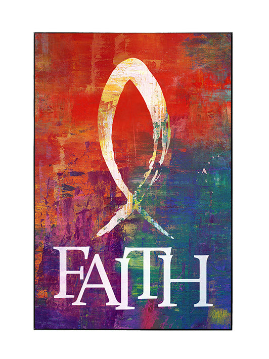 SEG Wall Art Brush Strokes of Faith Fish and Faith