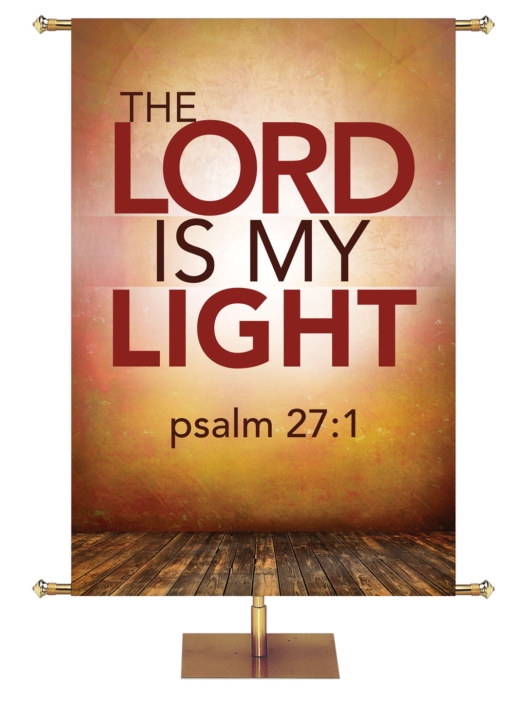 Contemporary Scriptures The Lord is My Light Overstock Clearance Banner 3 ft x 5 ft Orange