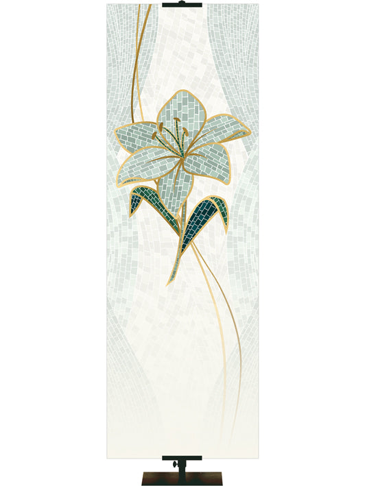 Custom Church Banner Background with Lily Symbol with gold accents