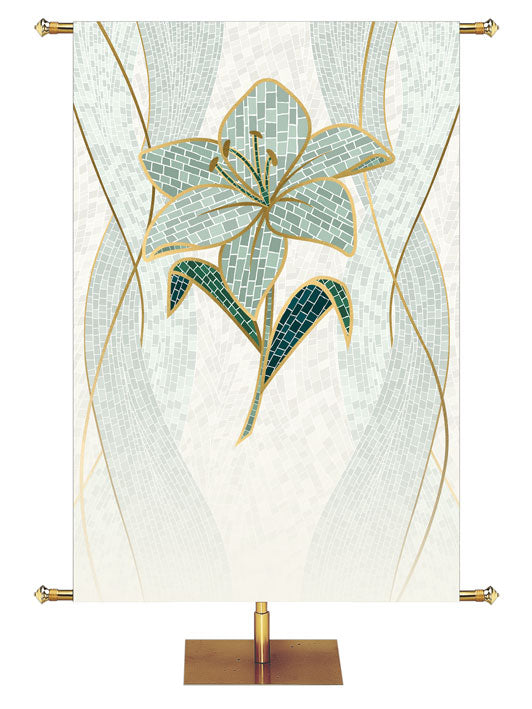 Custom Church Banner Background with Lily Symbol with gold accents