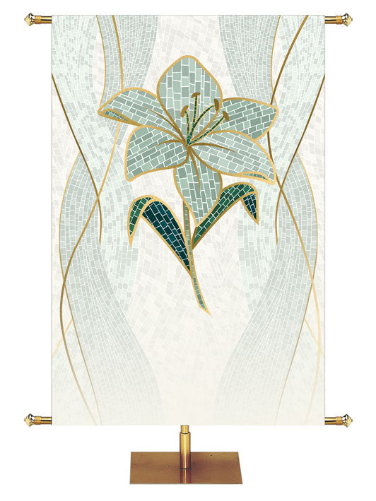 Custom Church Banner Background with Lily Symbol with gold accents