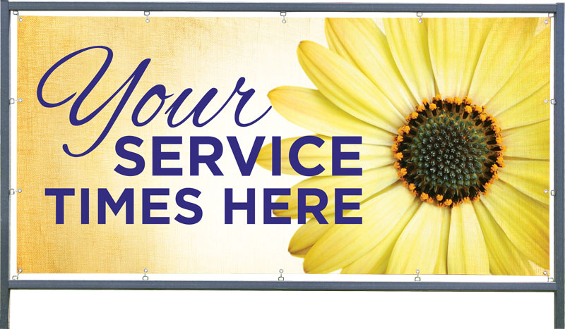 Custom Banner For Outdoor Banner Frame - Yellow Daisy