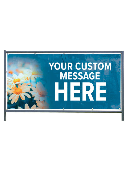 Custom Banner For Outdoor Banner Frame - Spring Awakenings Daisies