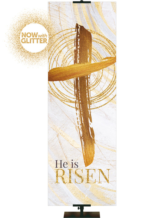 Echoes of Easter He Is Risen with Glitter Accents