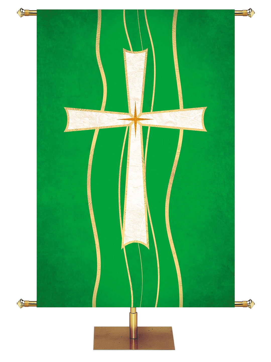 Experiencing God Symbols Cross Overstock Clearance Banner 3 ft x 5 ft Green