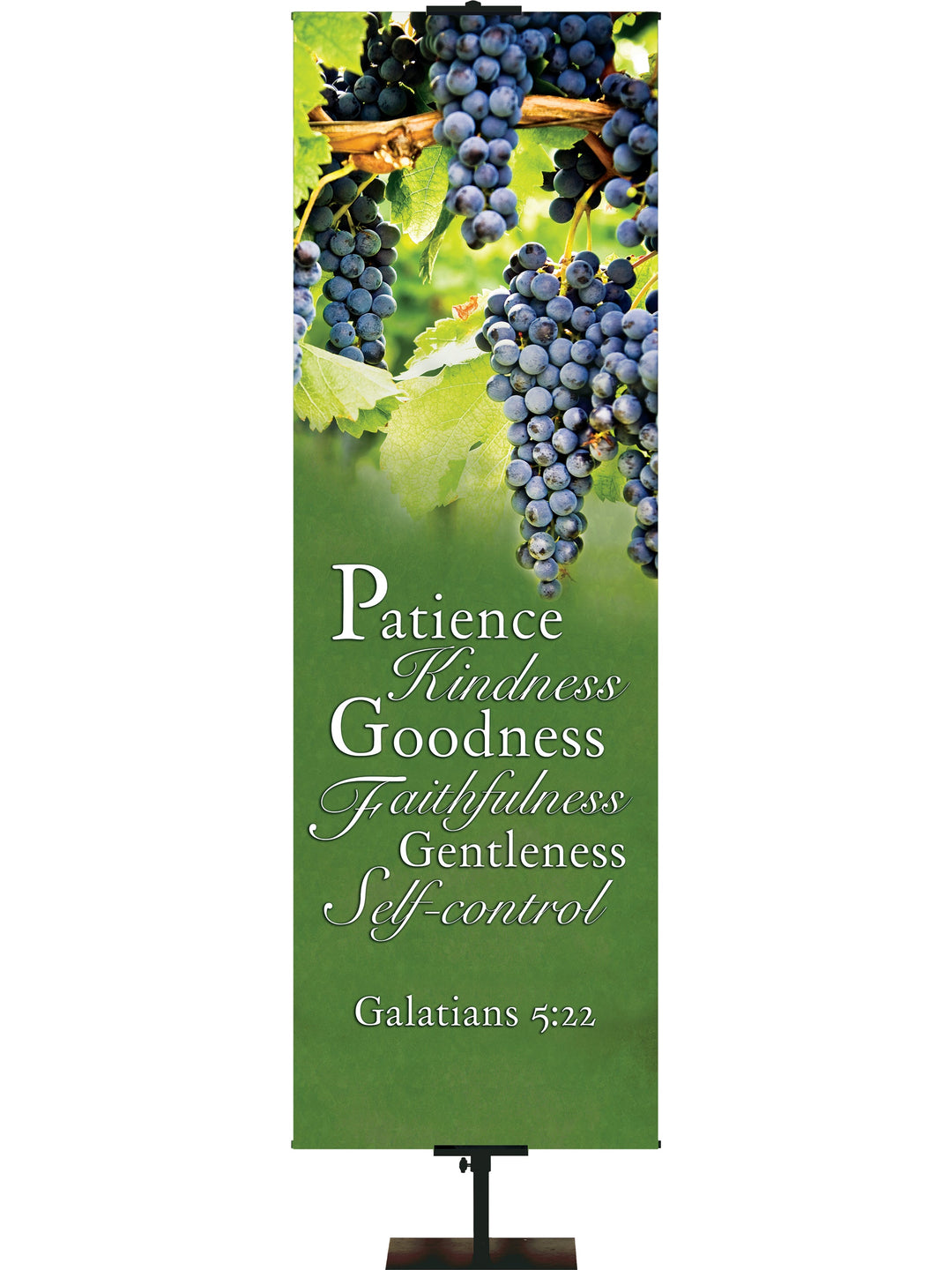 The Fruit of the Spirit Patience, Kindness Overstock Clearance Banner 18 in x 5 ft