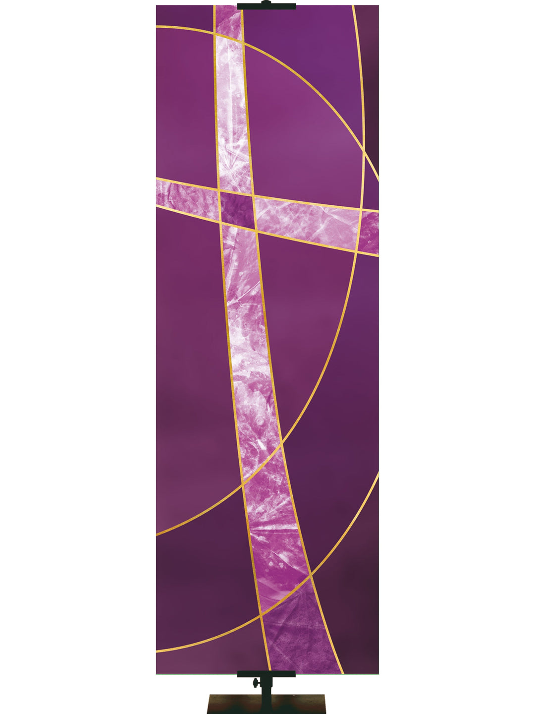 Colors of the Liturgy Cross Overstock Clearance Banner 4x12 Purple