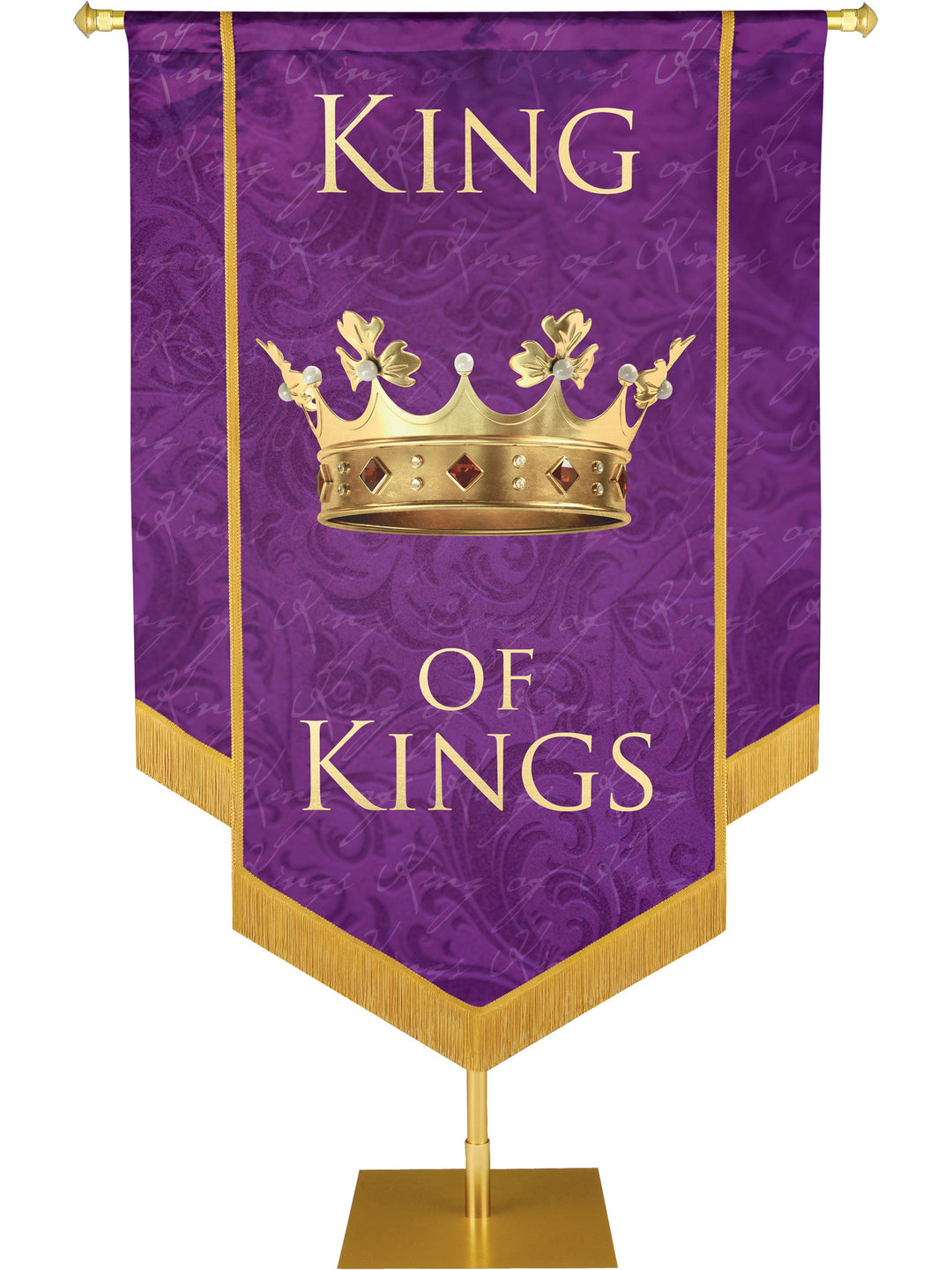 Names of Christ King of Kings Embellished Banner Overstock Clearance Banner 3 ft 6 in x 5 ft Purple