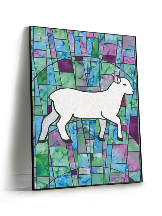 SEG Wall Art Stained Glass Symbols of Faith Lamb