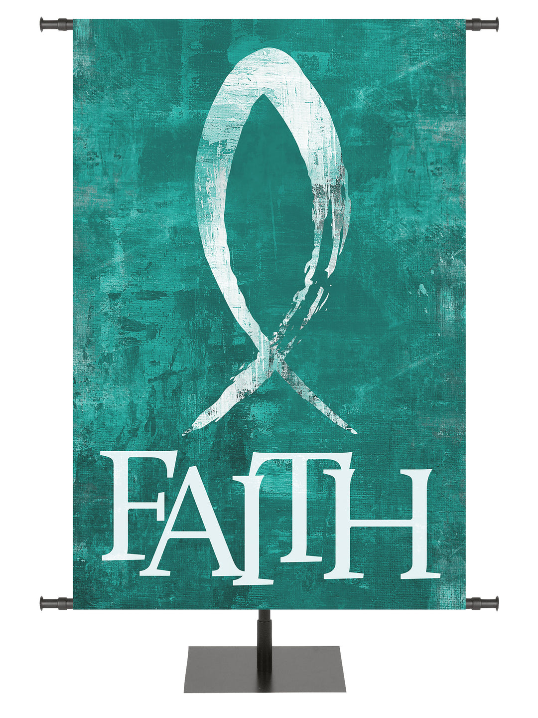 Brush Strokes of Faith Fish and Faith - Year Round Banners - PraiseBanners