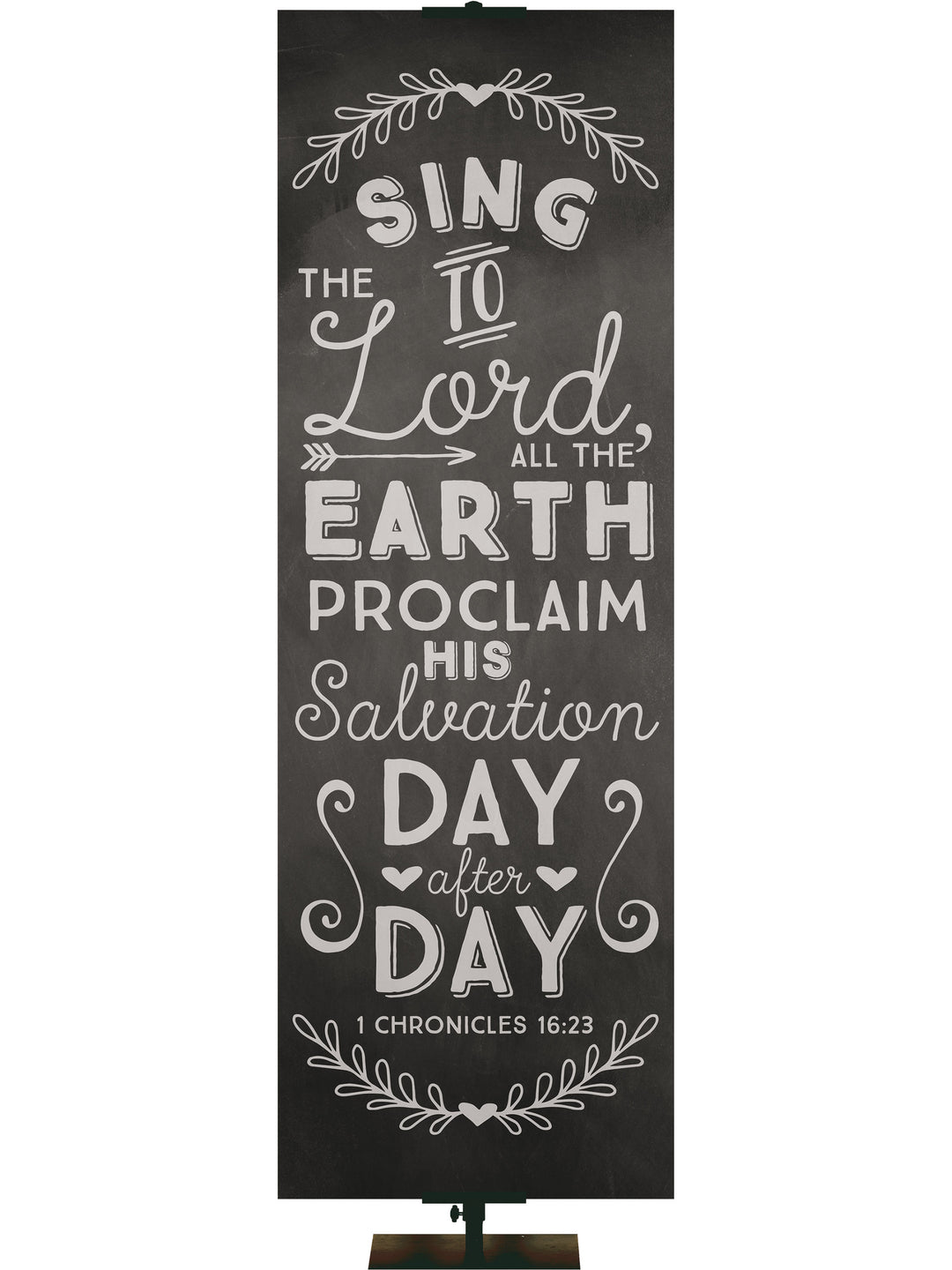 Chalkboard Proclaim His Salvation - Year Round Banners - PraiseBanners