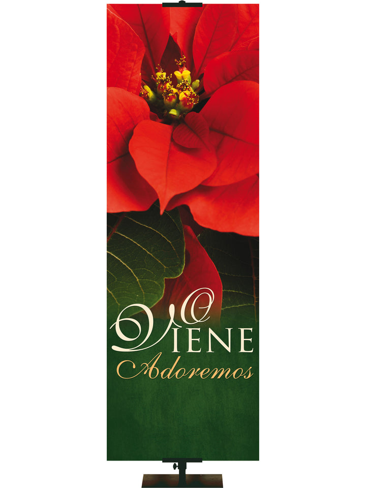 Spanish Colors of Christmas Come Let us Adore Him - Christmas Banners - PraiseBanners