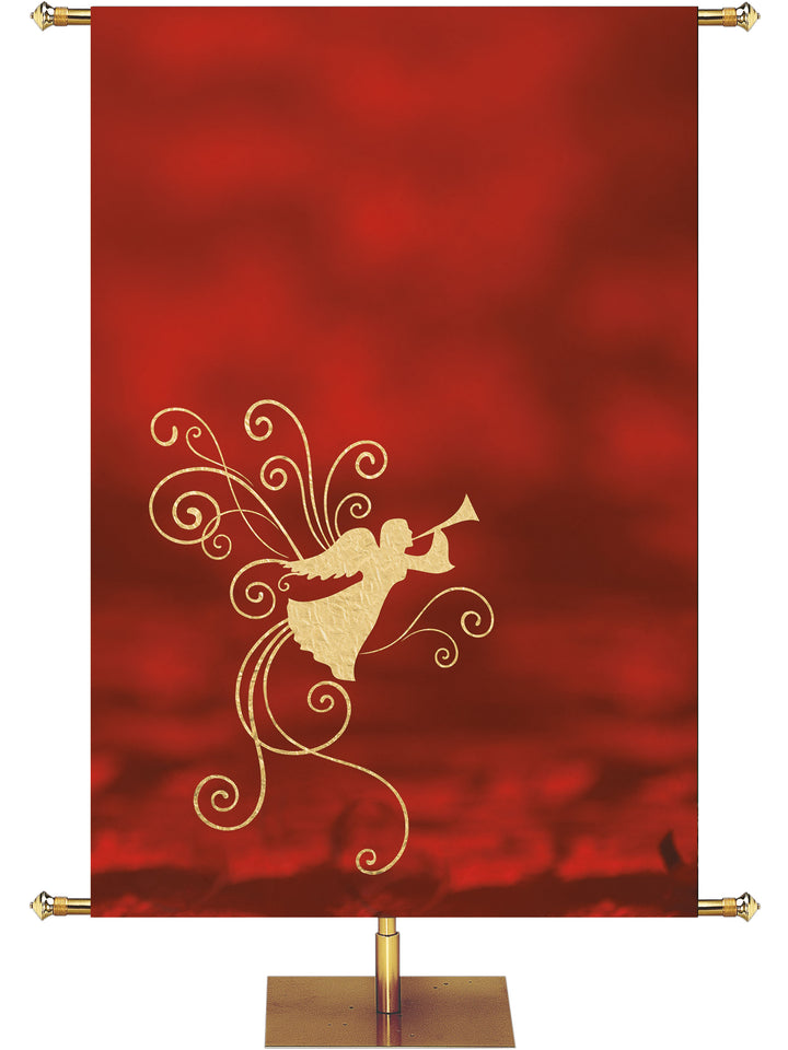 Custom Advent Foil Angel Banner-Left - Custom Advent Banners - PraiseBanners