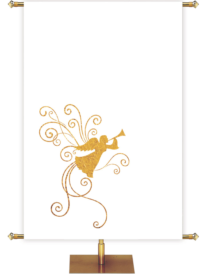 Custom Advent Foil Angel Banner-Left - Custom Advent Banners - PraiseBanners