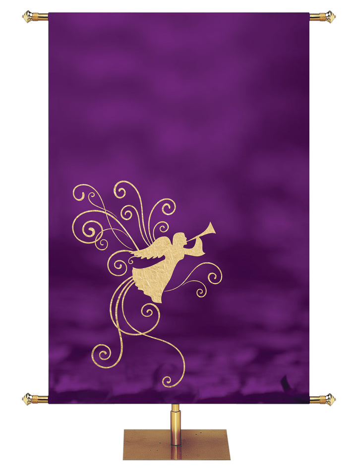 Custom Advent Foil Angel Banner-Left - Custom Advent Banners - PraiseBanners