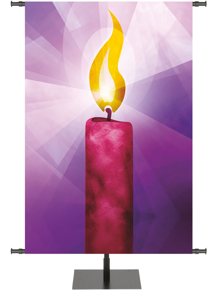 Custom Symbols of the Liturgy Advent Candle in 6 Color Options - Custom Advent Banners - PraiseBanners