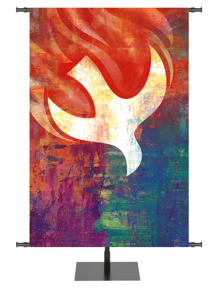 Custom Banner Brush Strokes of Faith Pentecost Dove