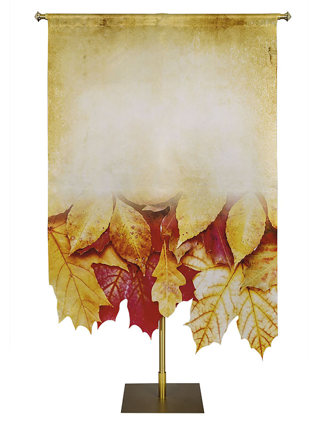 Custom Banner Autumn Contours with Sculpted Fall Leaves (Right)