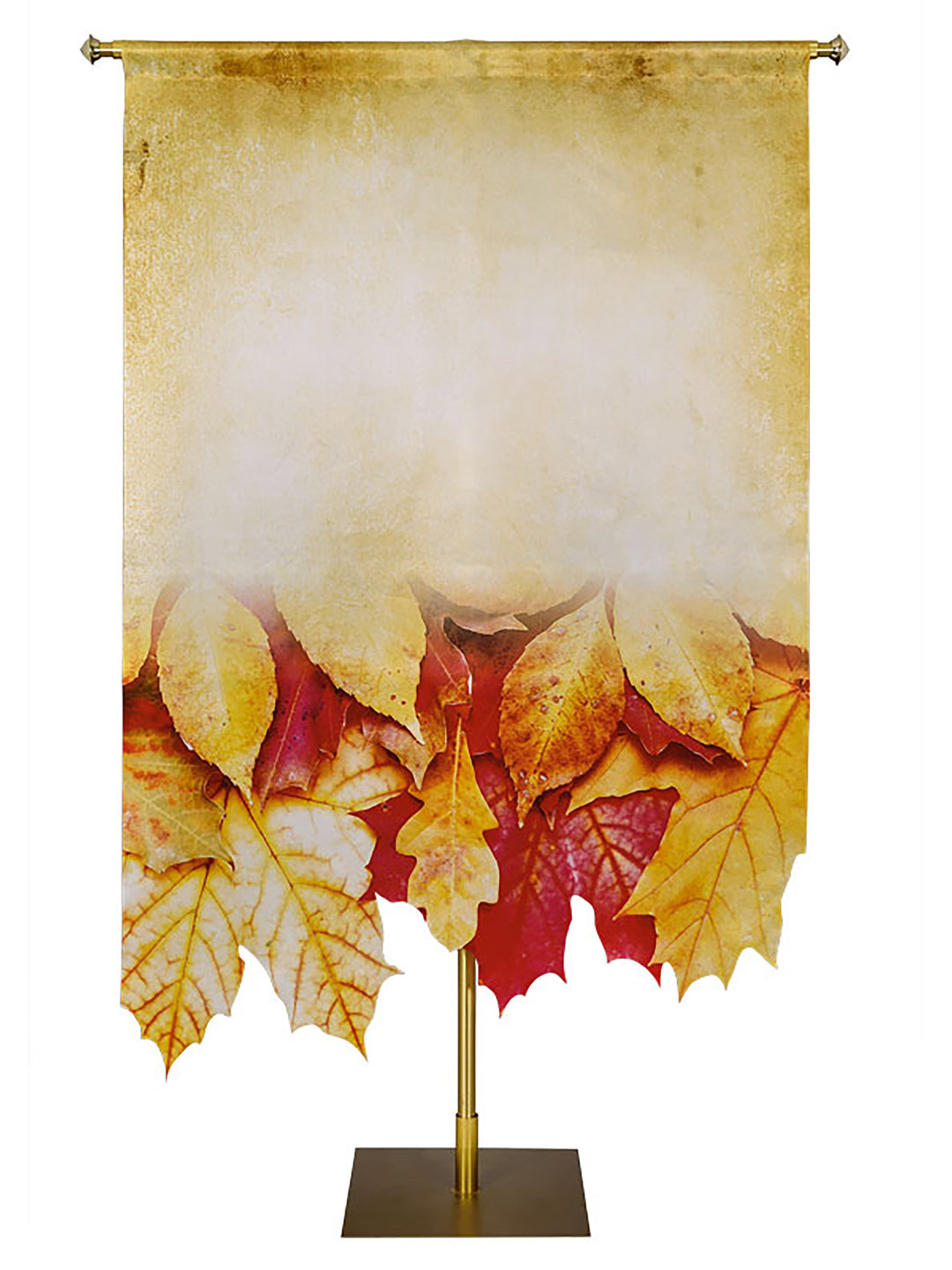 Custom Banner Autumn Contours with Sculpted Fall Leaves (Left)