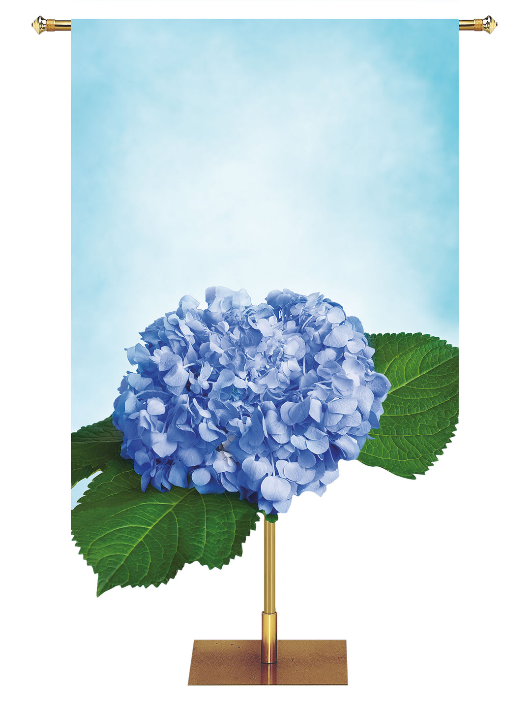 Contours of Spring Custom Banner Blue Hydrangea Left - Custom Easter Banners - PraiseBanners