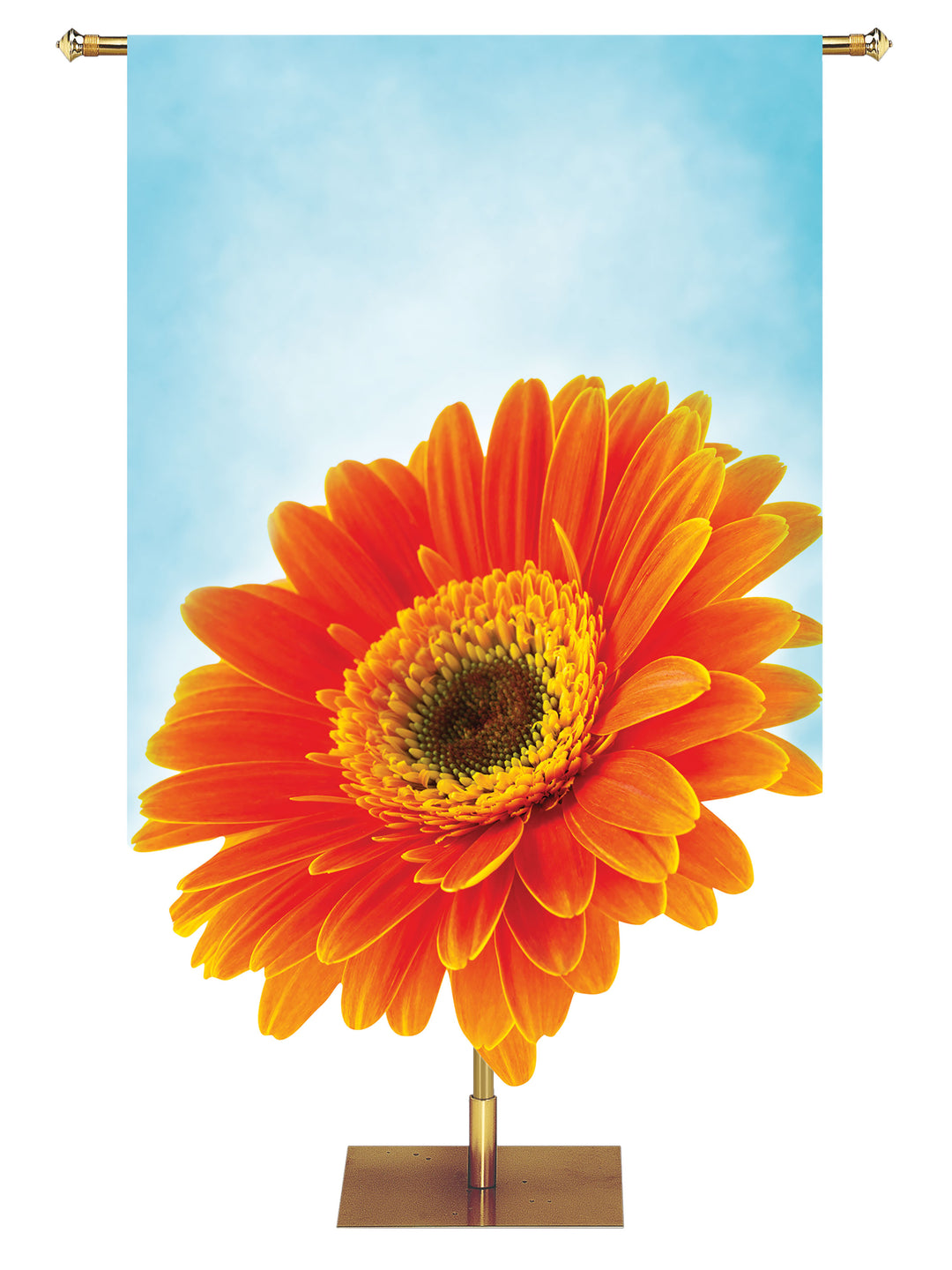 Contours of Spring Custom Banner Orange Flower Right - Custom Easter Banners - PraiseBanners