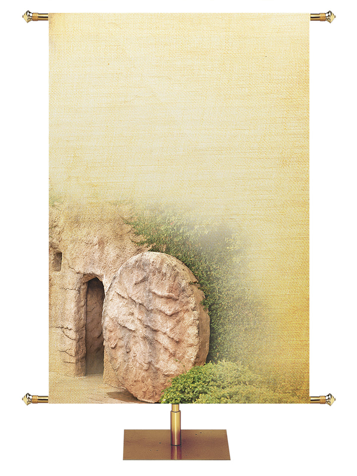 Custom Empty Tomb Rustic Easter Banner - Custom Easter Banners - PraiseBanners