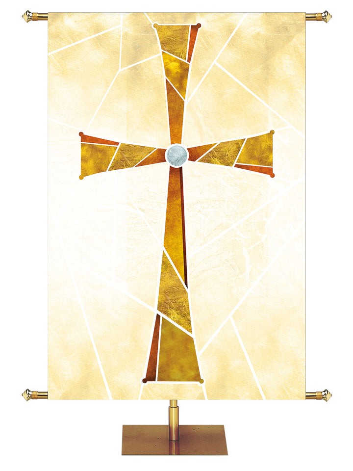 Custom Eternal Emblems of Easter Banner Cross Left - Custom Easter Banners - PraiseBanners