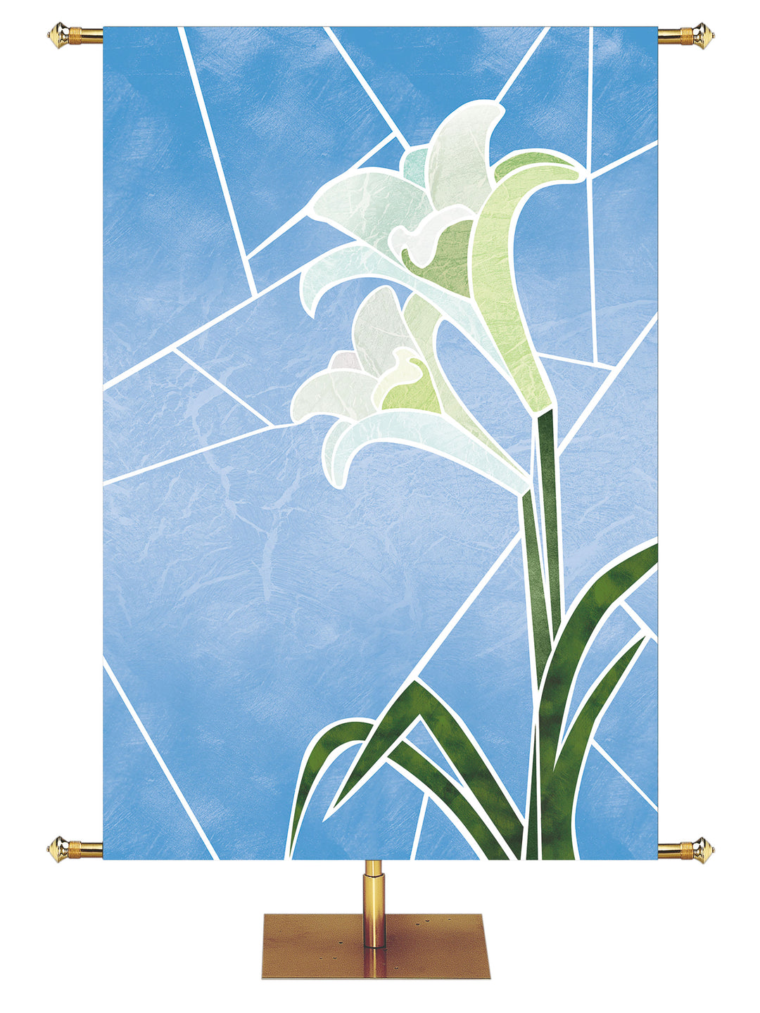 Custom Eternal Emblems of Easter Banner Lily Right - Custom Easter Banners - PraiseBanners