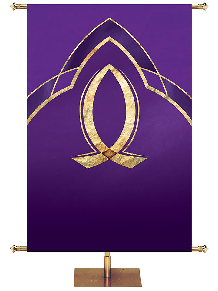 Custom Eternal Emblem Fish - Custom Liturgical Banners - PraiseBanners