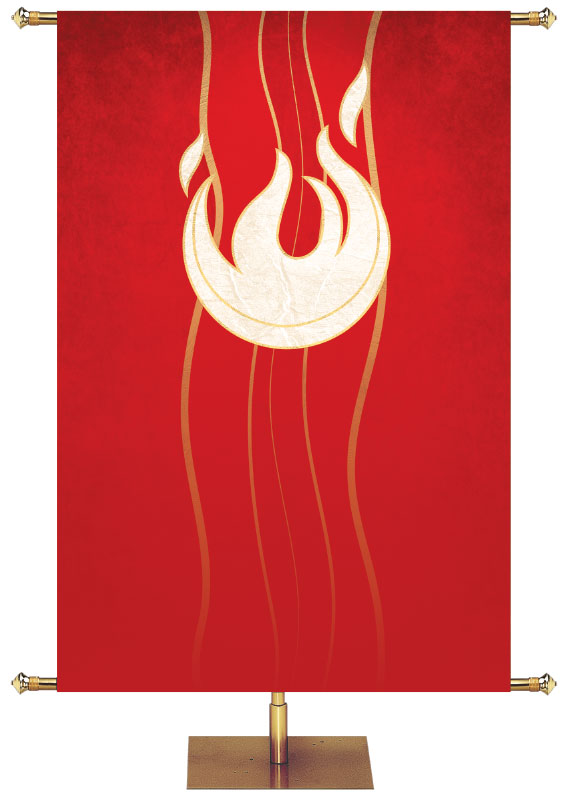 Custom Banner Experiencing God Symbols Flame Right - Custom Liturgical Banners - PraiseBanners