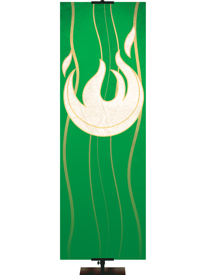 Custom Banner Experiencing God Symbols Flame Right - Custom Liturgical Banners - PraiseBanners