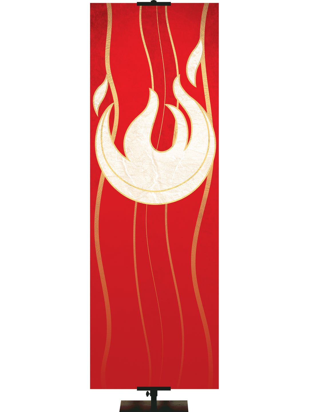 Custom Experiencing God Symbol Flame Banner in Blue, Green, Red, Purple and White