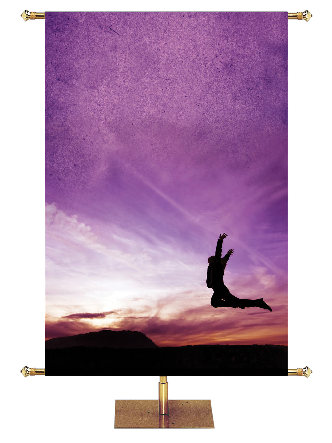 Purple Silhoutte Custom Banner - Custom Year Round Banners - PraiseBanners