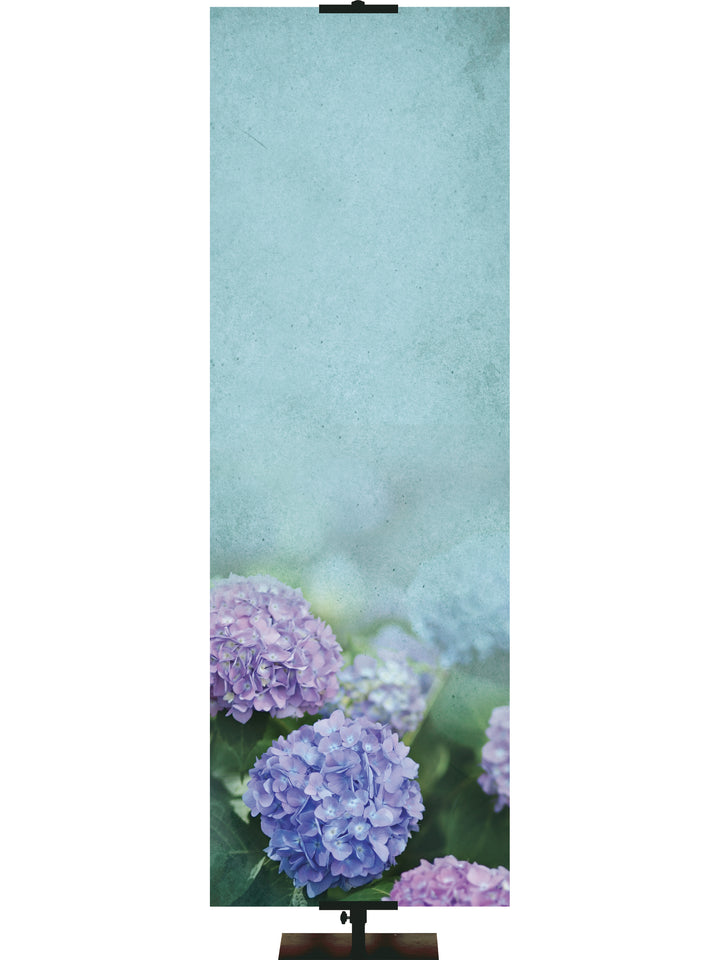 Blue Hydrangea Banner Background - Custom Easter Banners - PraiseBanners