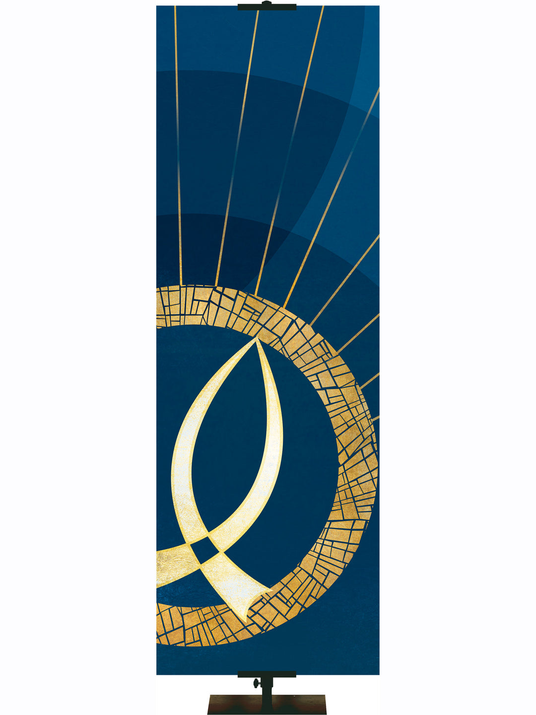 Hallmarks of Hope Custom Banner Fish Symbol Right - Custom Liturgical Banners - PraiseBanners