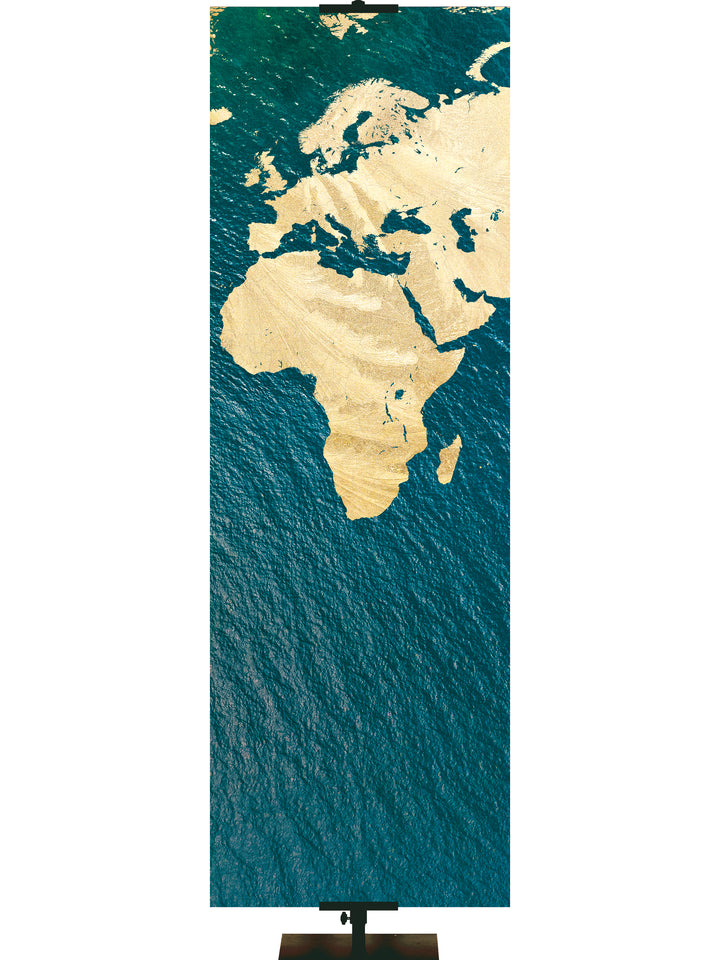 Custom Mission Green Atlas Europe and Arica - Custom Mission Banners - PraiseBanners