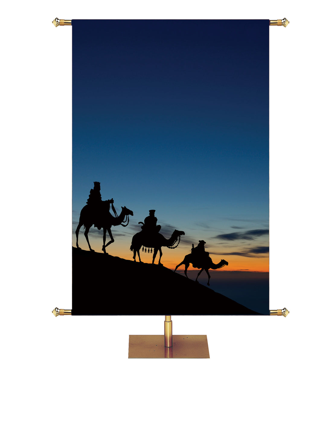 Custom Banner Three Wise Men Silhouette (Left) - Custom Christmas Banners - PraiseBanners