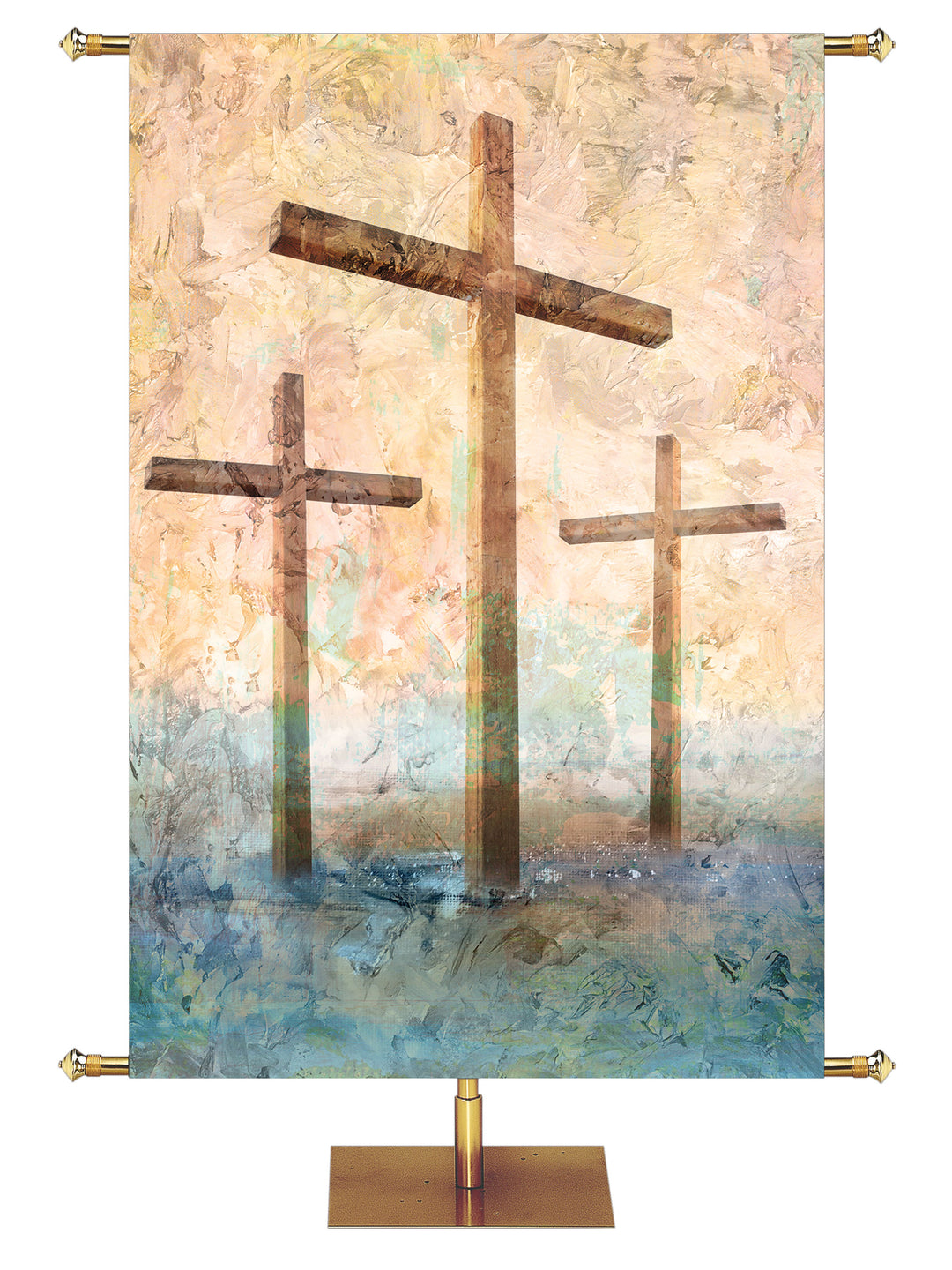 Portraits of Easter Custom Crosses Right Banner - Custom Easter Banners - PraiseBanners