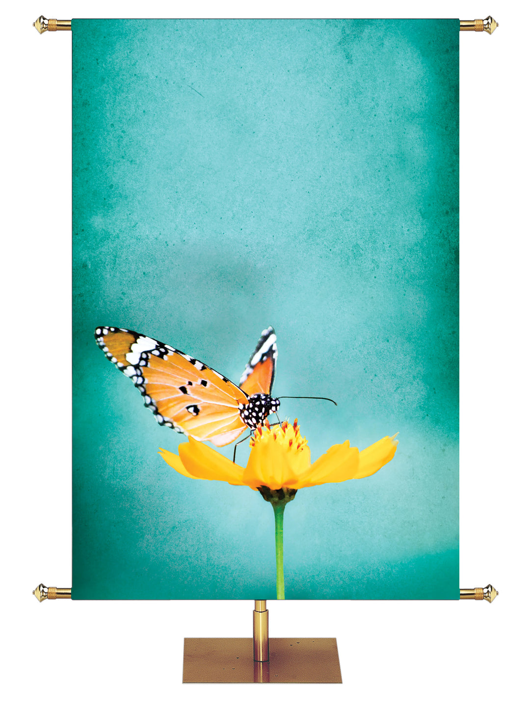 Butterfly and Yellow Flower Custom Banner - Custom Easter Banners - PraiseBanners