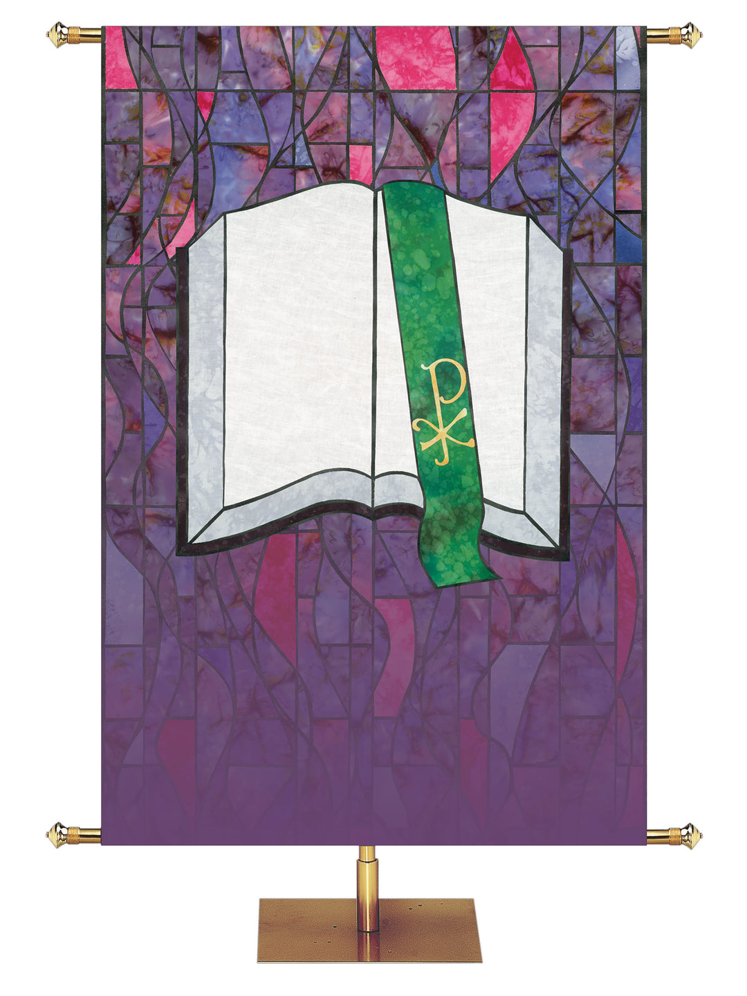 Stained Glass Bible Custom Banner - Custom Liturgical Banners - PraiseBanners