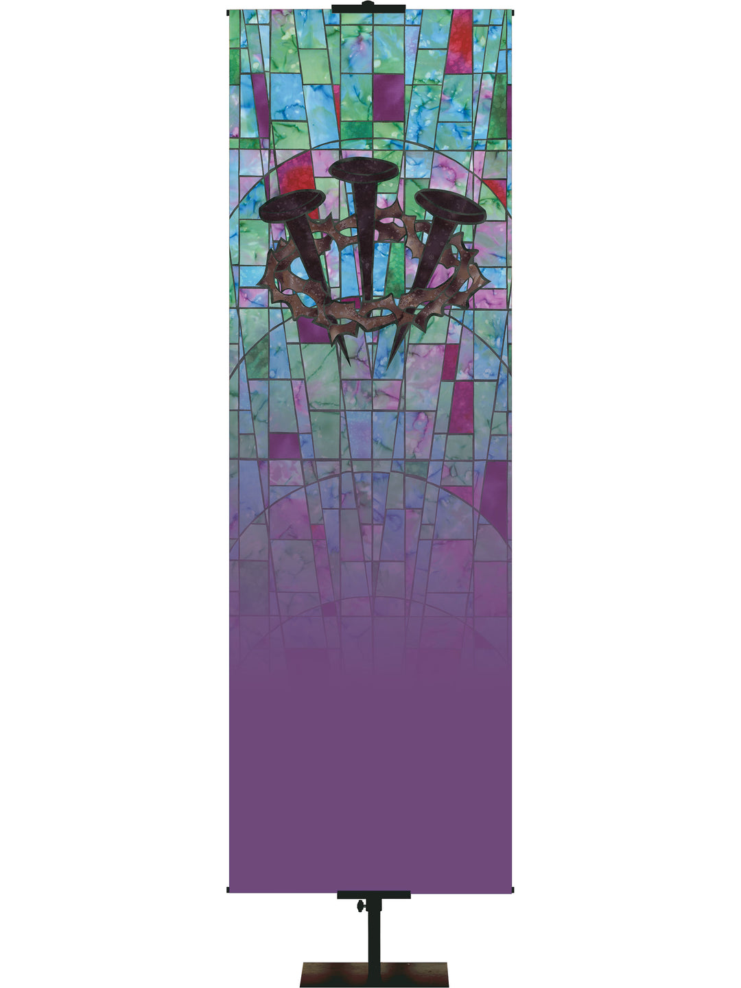 Stained Glass Crown of Thorns Custom Banner - Custom Liturgical Banners - PraiseBanners