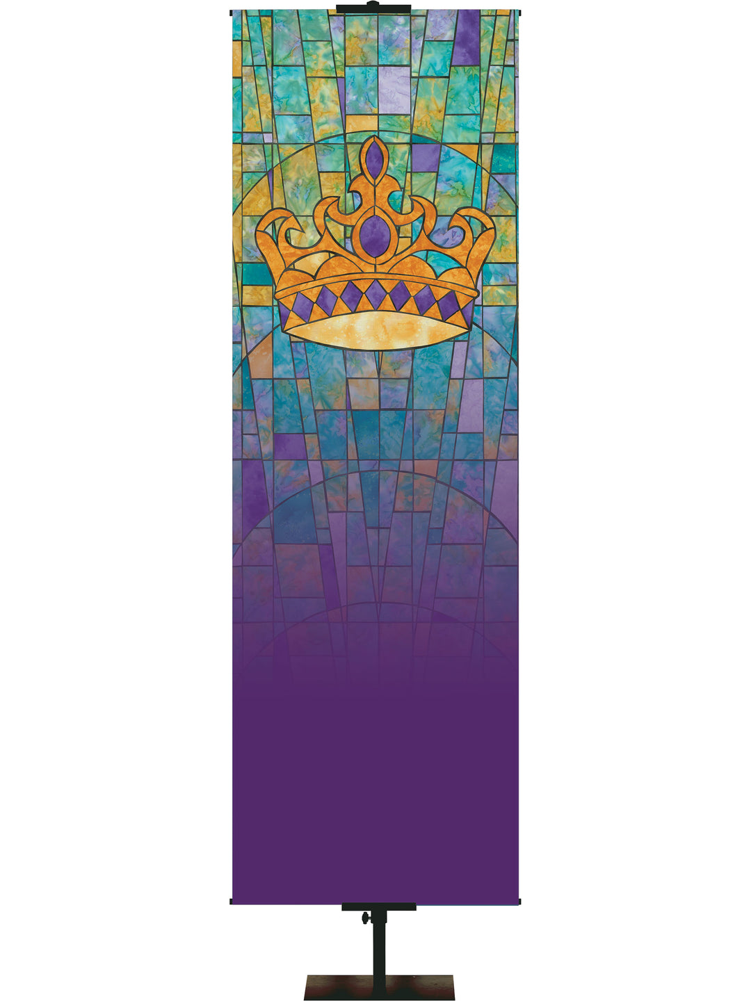 Stained Glass Crown Custom Banner - Custom Liturgical Banners - PraiseBanners