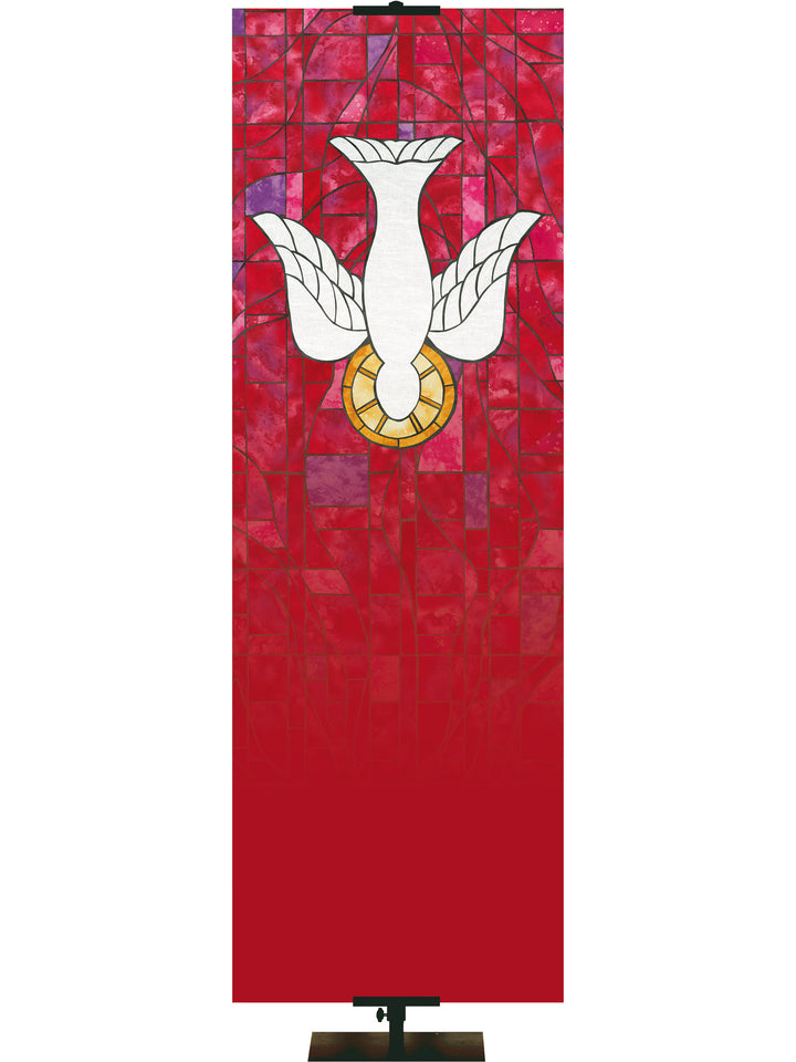 Stained Glass Dove Custom Banner - Custom Liturgical Banners - PraiseBanners