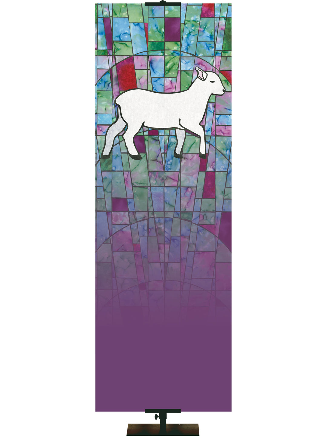 Stained Glass Lamb Custom Banner - Custom Liturgical Banners - PraiseBanners