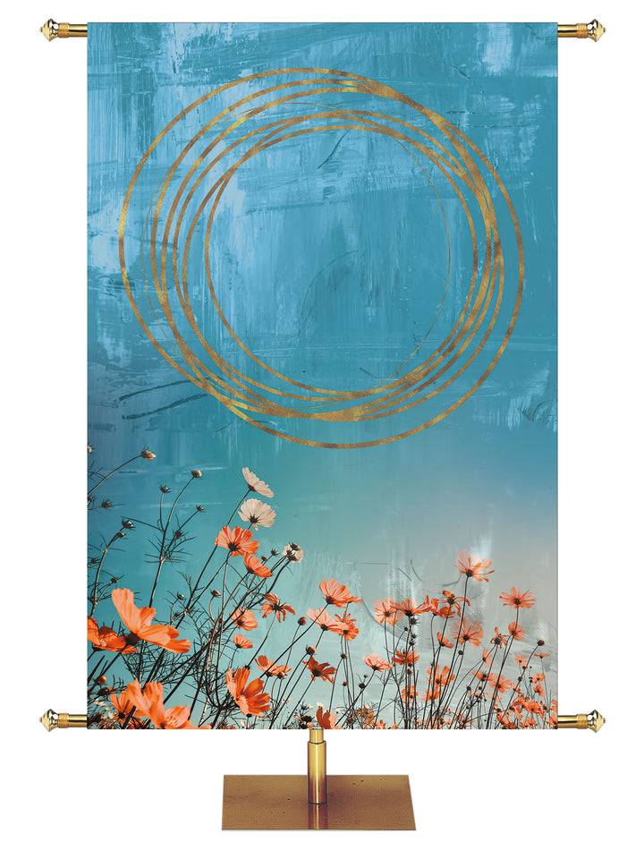 Spring Awakenings Cosmos Flowers Custom Banner - Custom Easter Banners - PraiseBanners