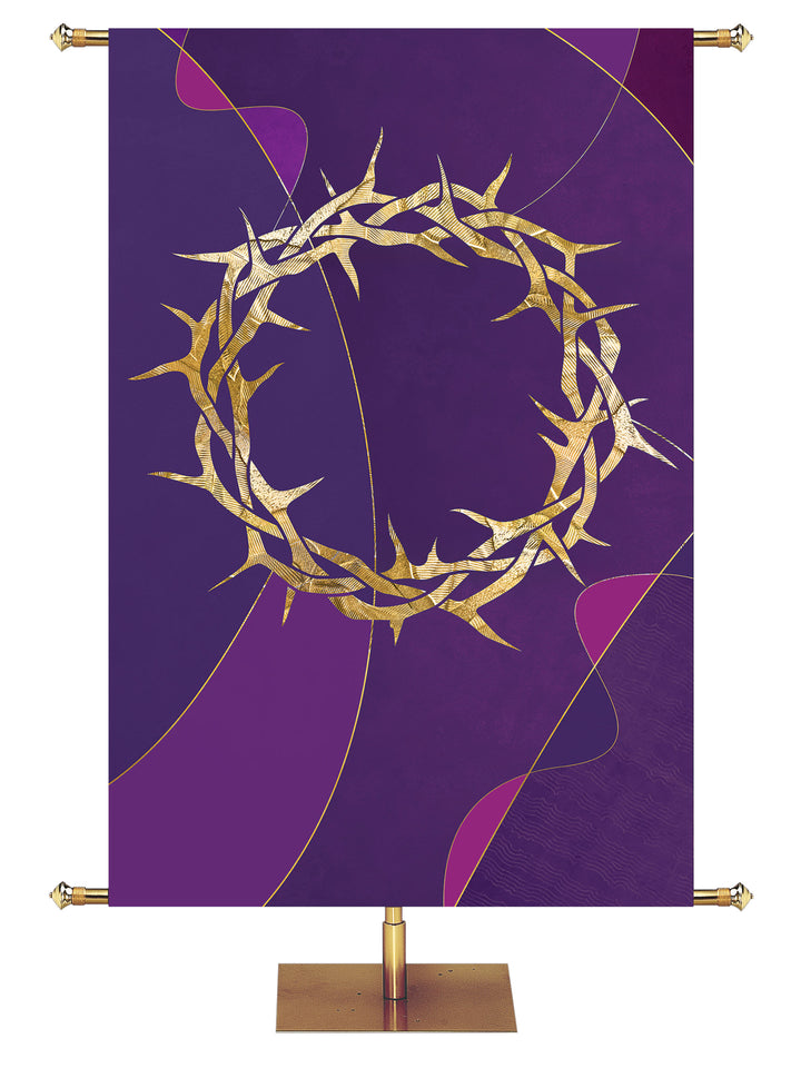 Symbols of Worship Custom Banner Crown of Thorns in Blue, Green, Purple and Red