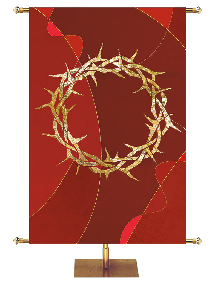 Symbols of Worship Custom Banner Crown of Thorns in Blue, Green, Purple and Red