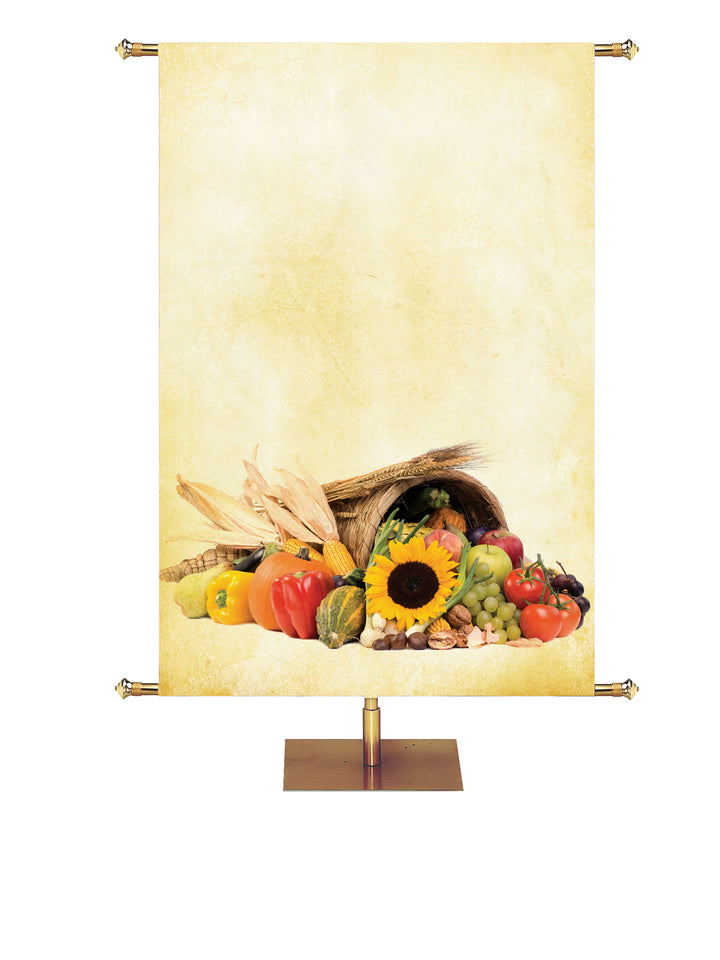 Custom Banner Classic Thanksgiving Give Thanks - Custom Fall Banners - PraiseBanners